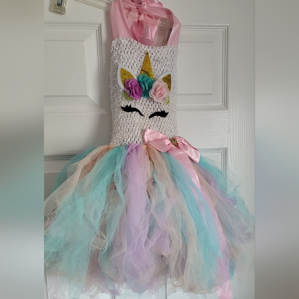 Unicorn Tutu Dress for Kids - Pink, White, Gold, Blue